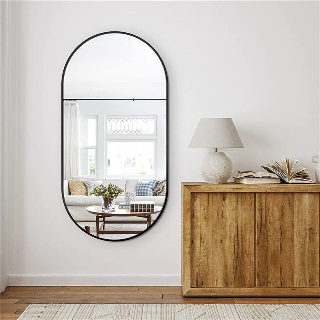 Black Framed Wall Bathroom Accent Vanity Mirror