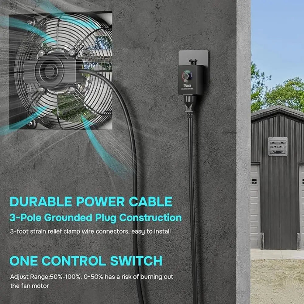 14 Inch Wall Mounted Shutter Exhaust Fan with Speed Controller