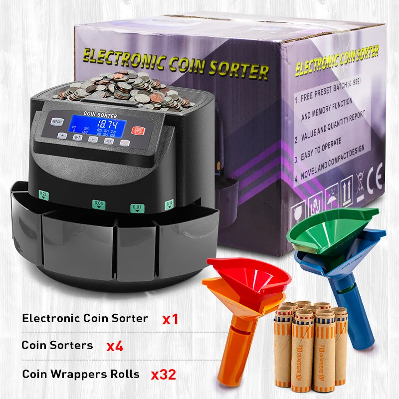 Automatic Dollar Coin Counter an LCD Display for Counting