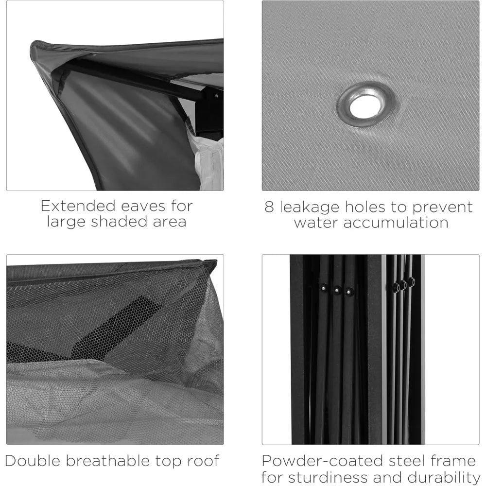 11' x 11'Outdoor Patio Gazebo Shelter with Removable Zipper Netting,