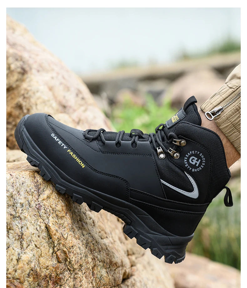 High Top Safety Shoes Men Steel Toe Work boots