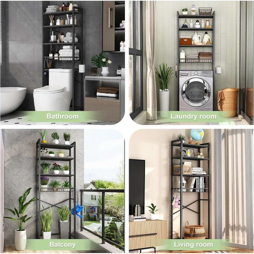 4-Tier Bathroom Organizer Shelf with Adjustable Shelf
