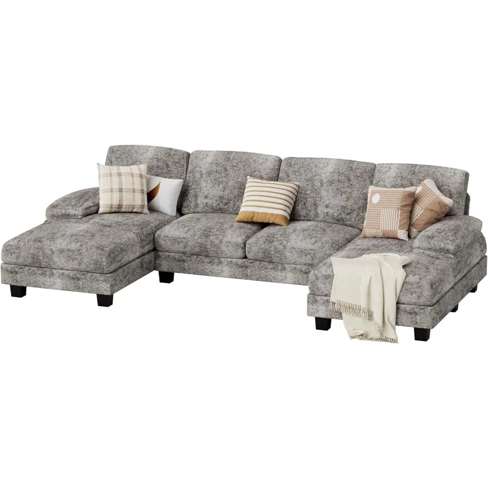 4 Seat Modern Sofa with Removable Pillows