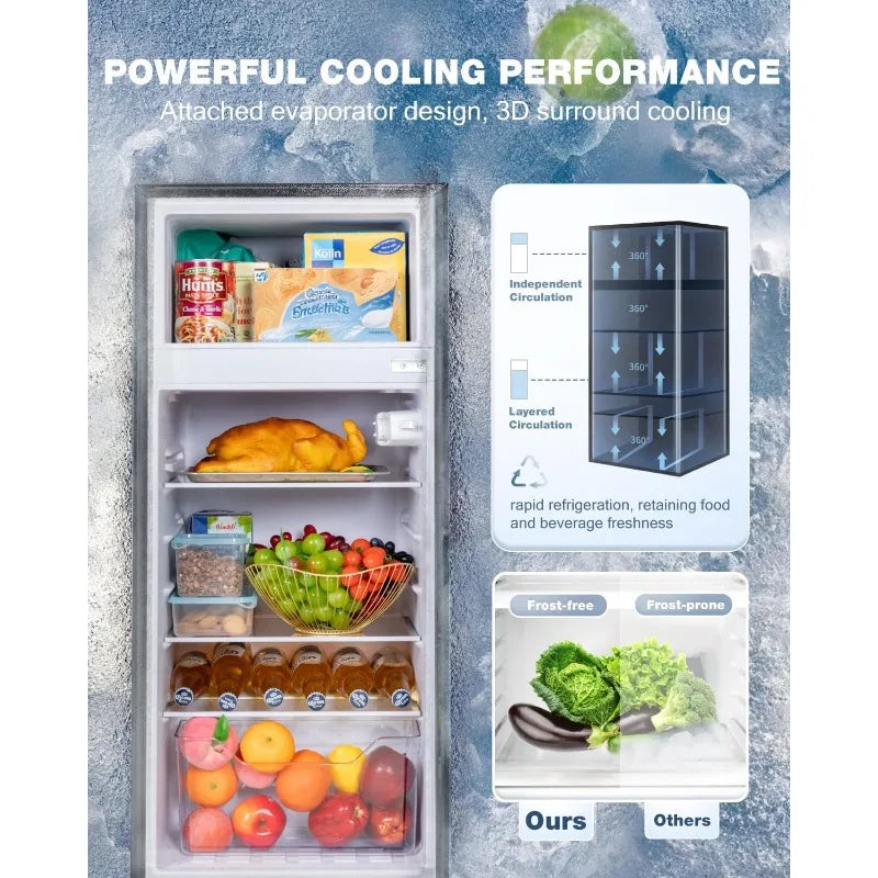 4.5 Cu.Ft Double Door Refrigerator with Freezer