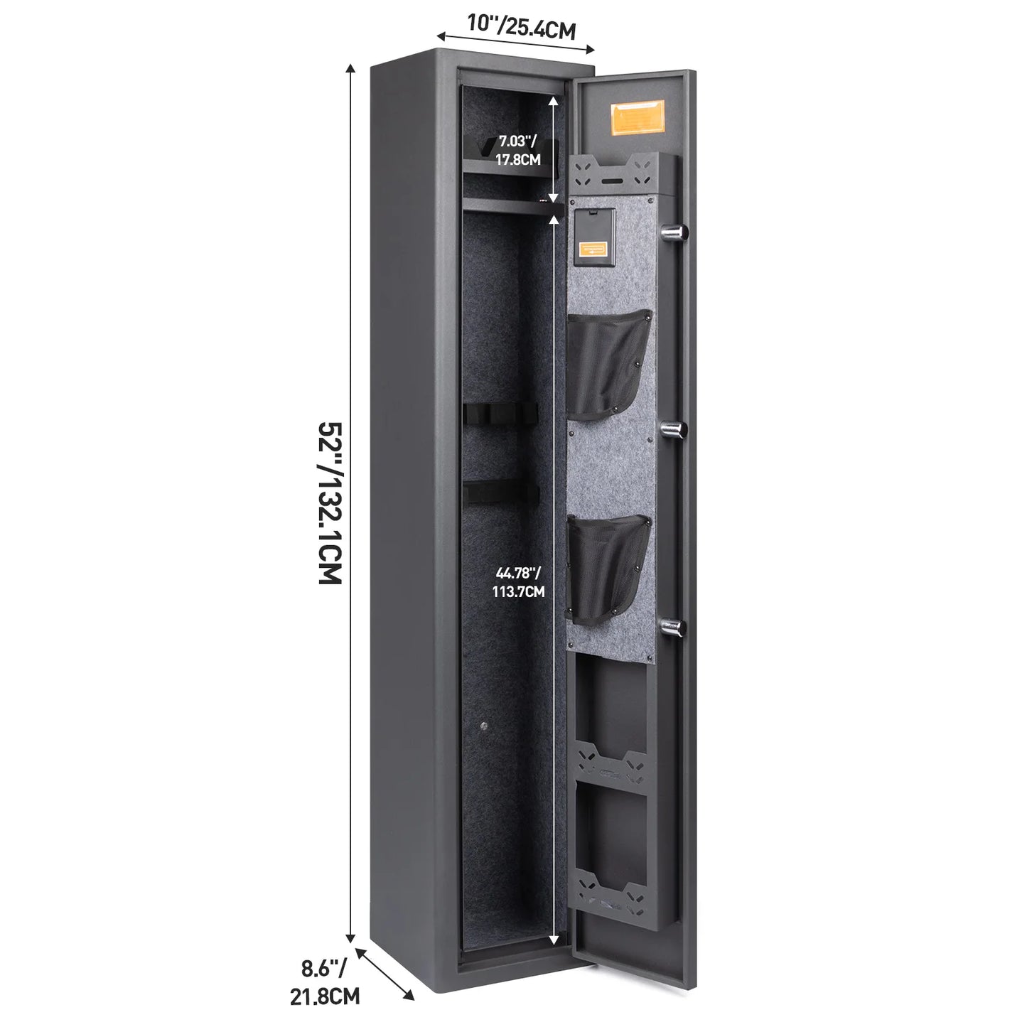 Mustak 3-8 Rifles Gun Safe for Home with Fingerprint/Keypad