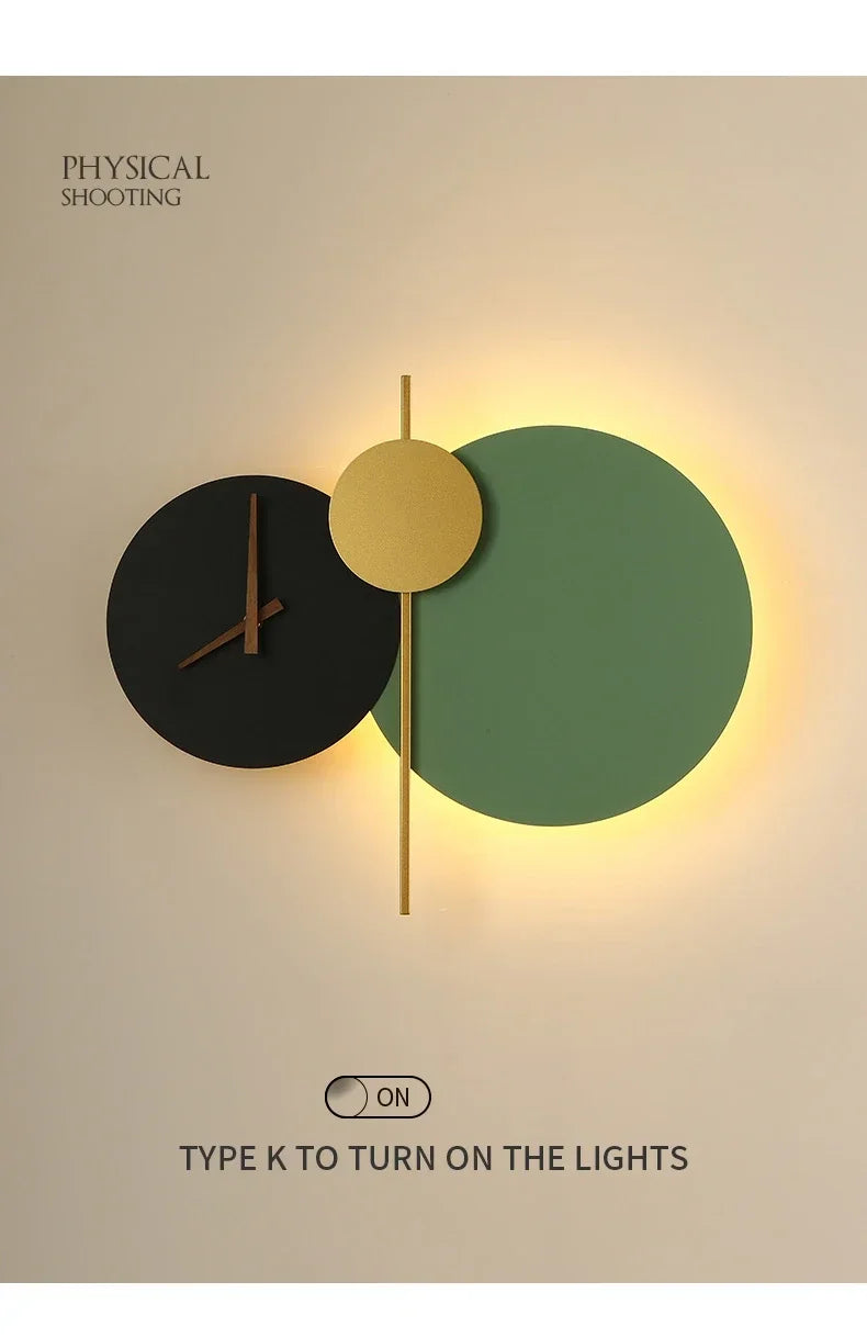 Wall Lamp with Clock Dining Room Decor