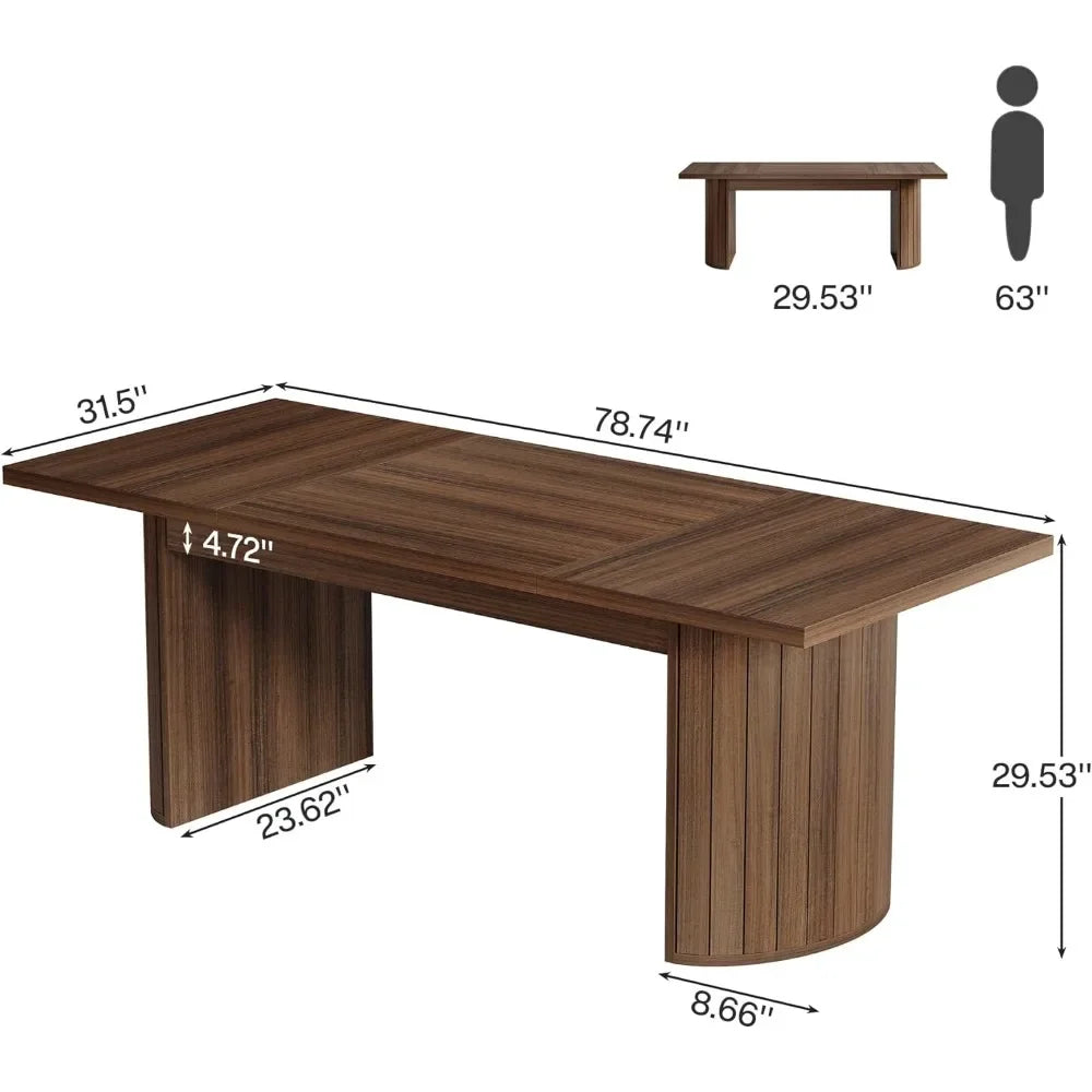 78.7" Extra Long Dining Table for 6-8 People