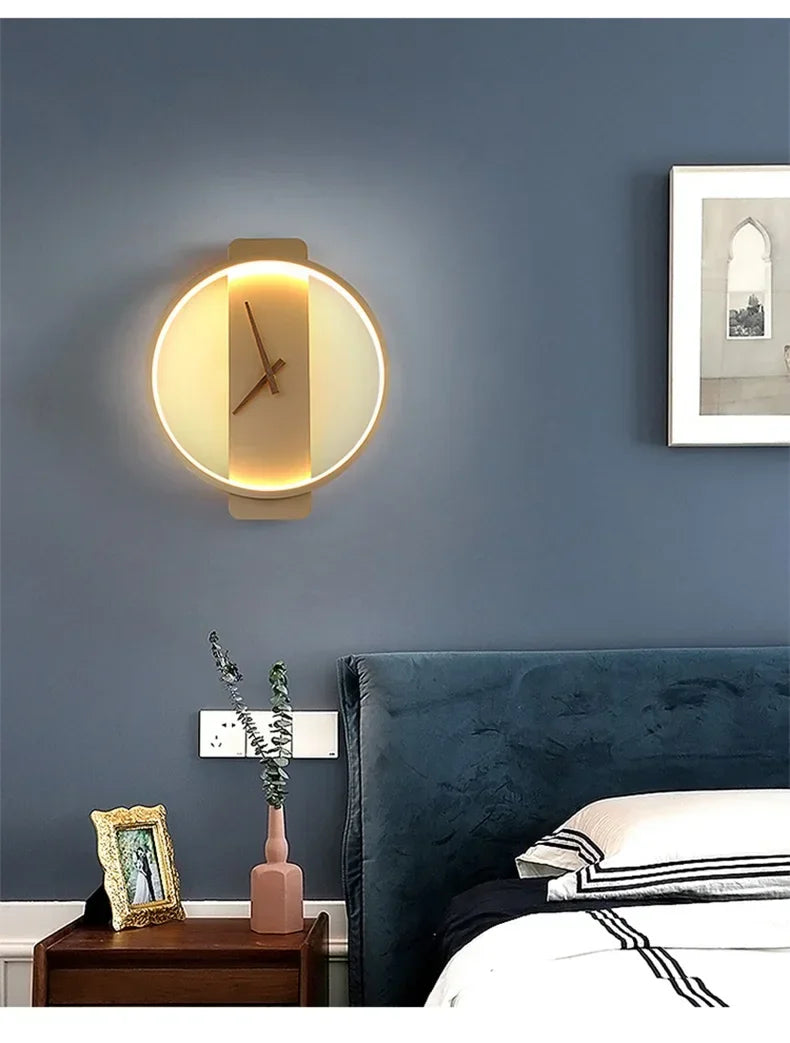 Wall Lamp with Clock Dining Room Decor
