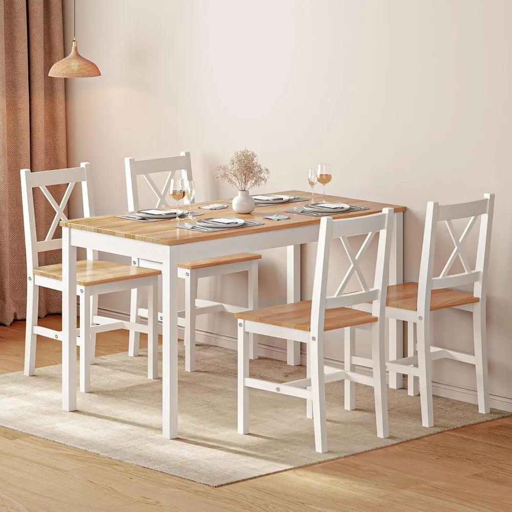 Dining Table Set with 4 Chairs