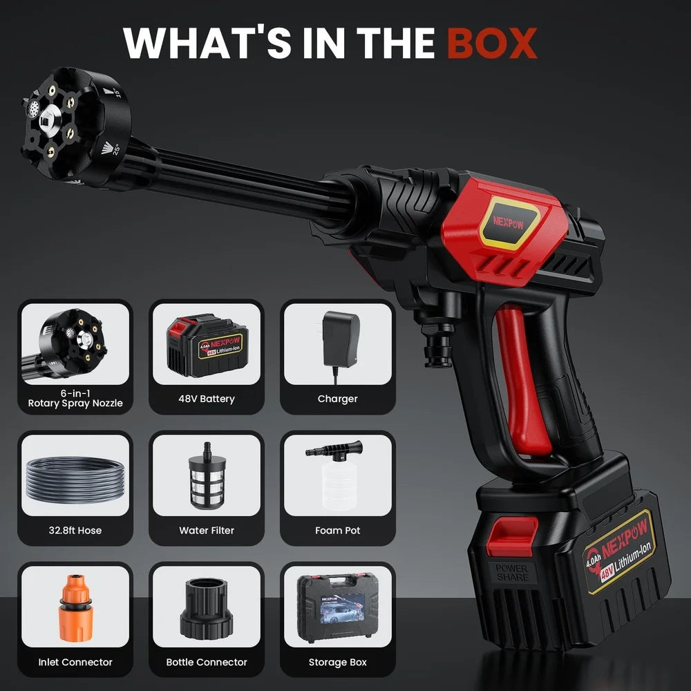 1000PSI Portable Power Cordless Pressure Washer