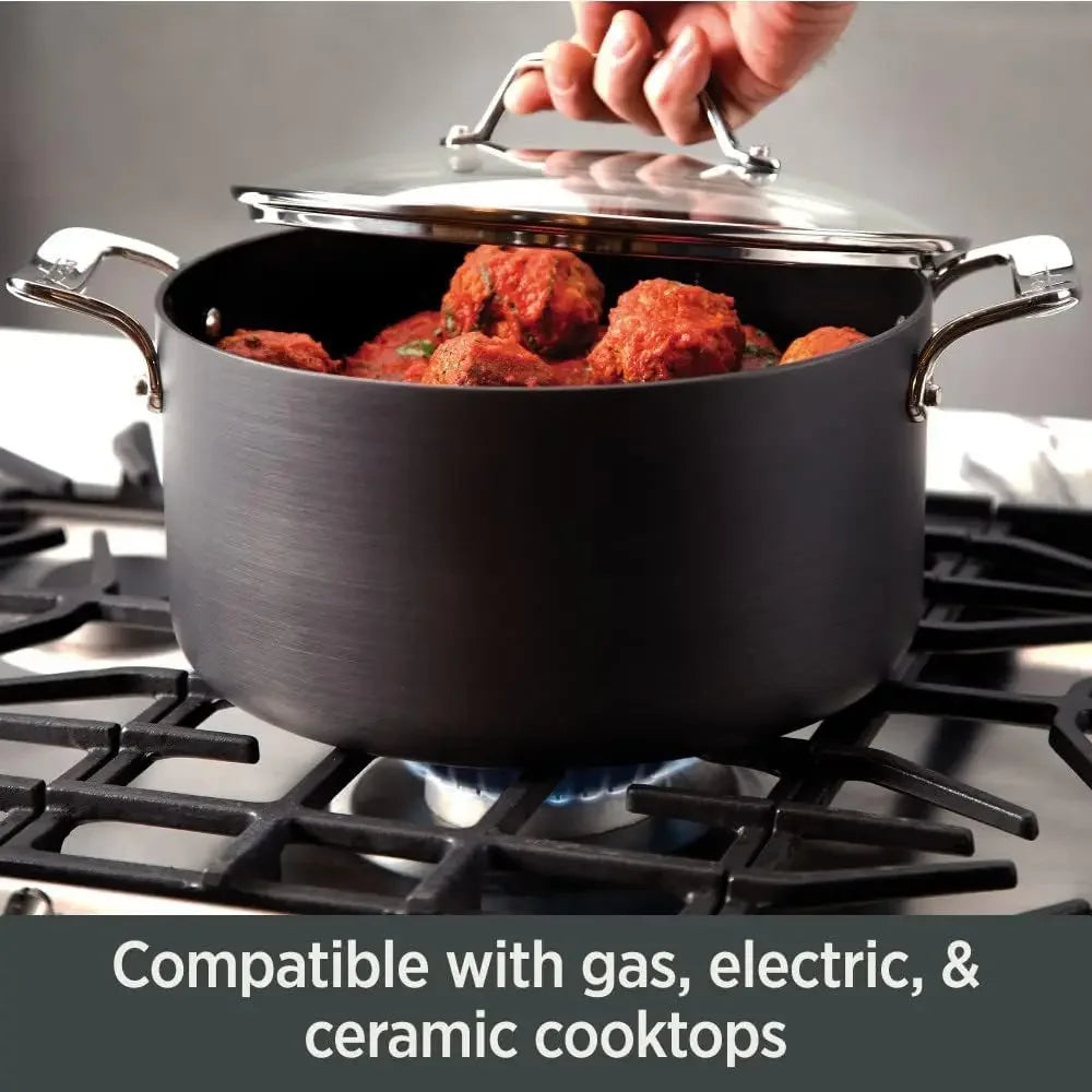 4 Piece Hard Anodized Nonstick Saucepan Set