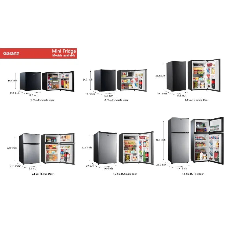 3.2 Cu. Ft. Single Door Mini Fridge, Energy Star Certified
