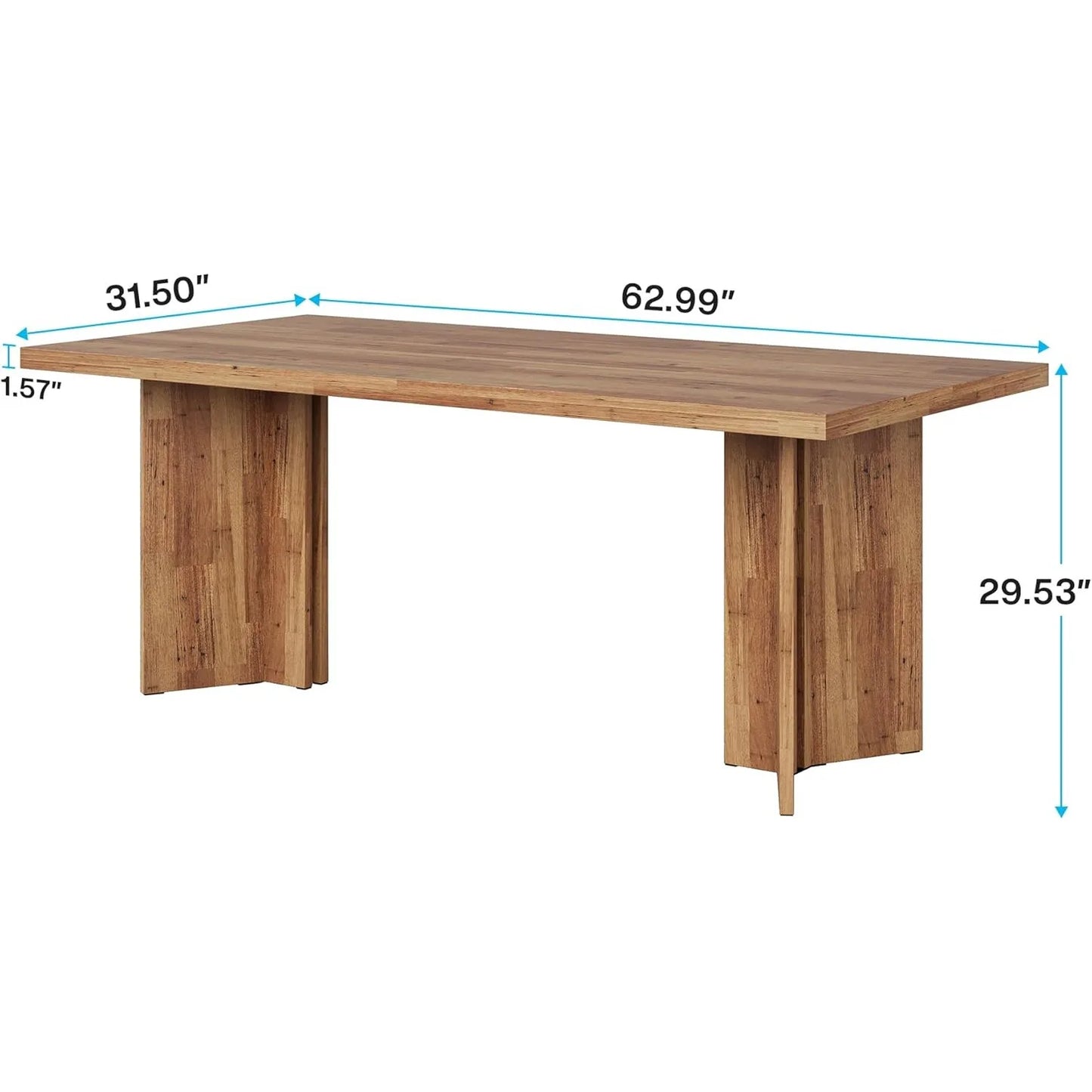 63-inch Farmhouse Kitchen Table with Large Tabletop