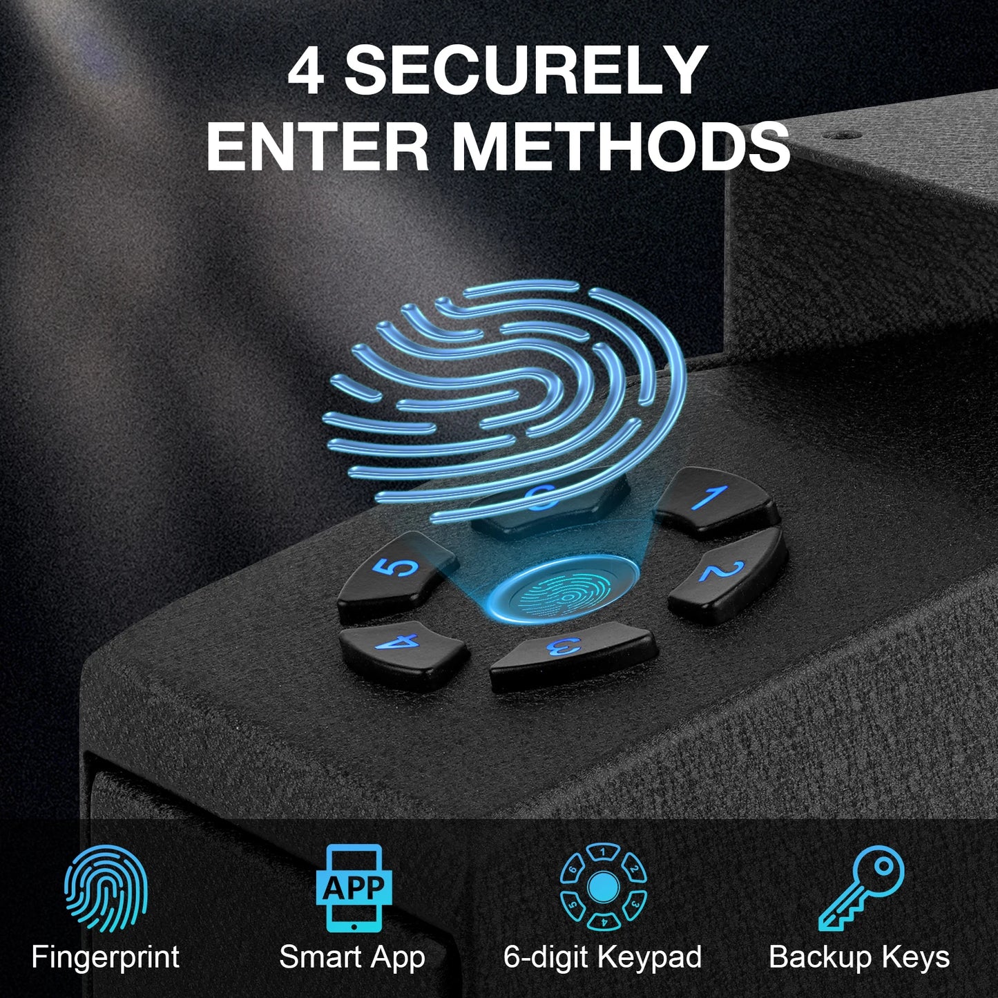 Biometric Slider Bedside Handgun Safe, for Nightstand