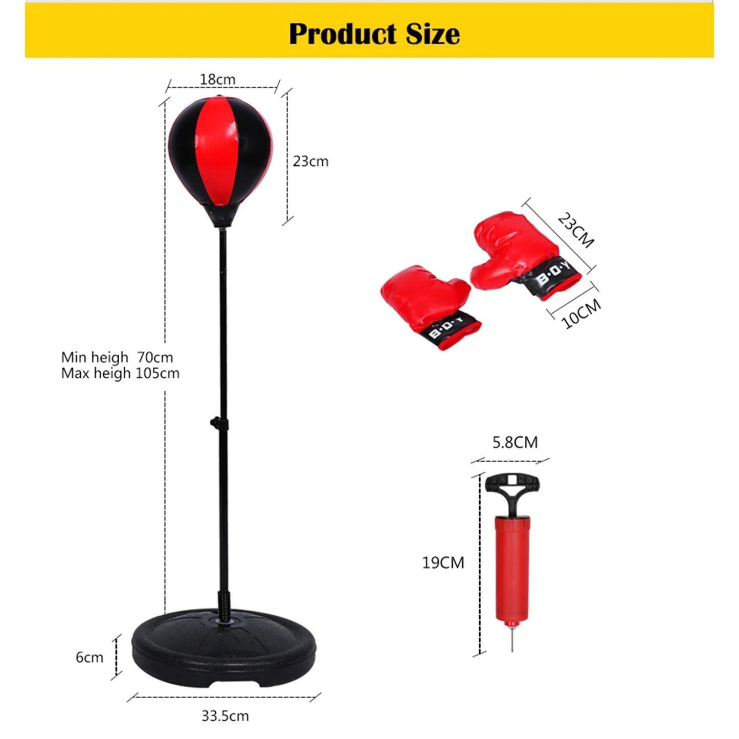 Children Adjustable Height Boxing Set