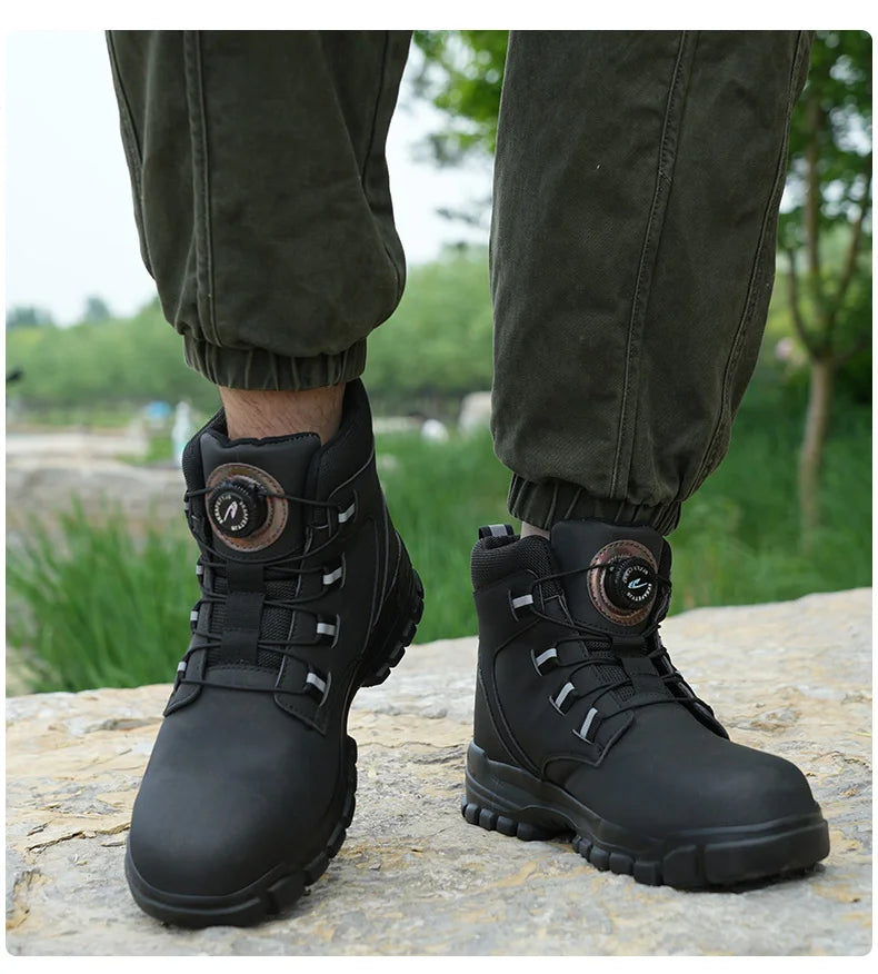 High Top Steel Toe Boots Slip Resistant Anti-Puncture