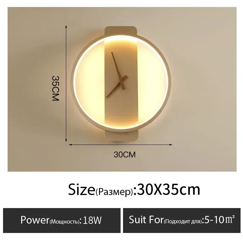 Wall Lamp with Clock Dining Room Decor