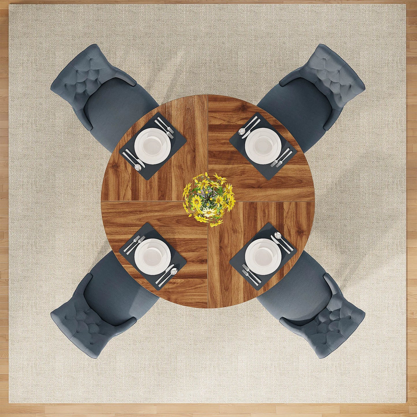 47 Inch Round Dining Table