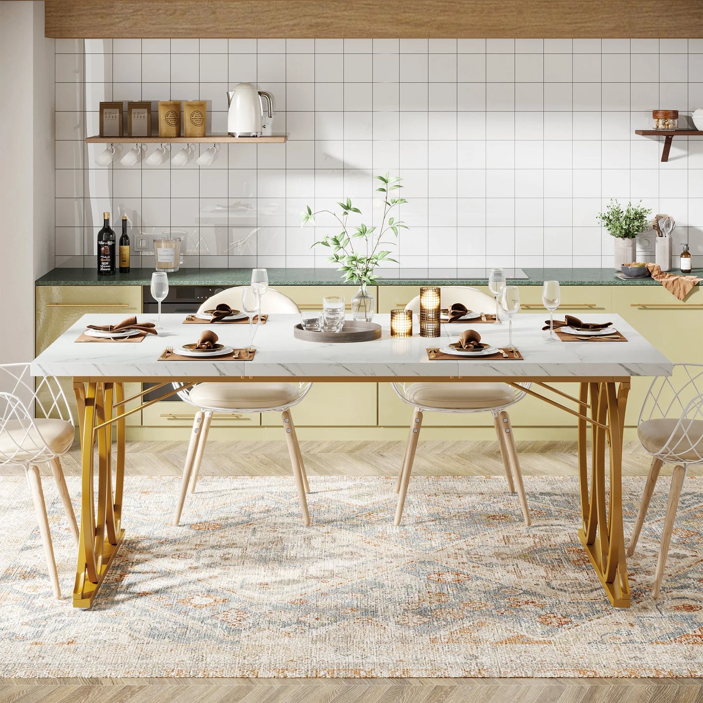 63-Inch Rectangular Dining Table for 4 to 6 people