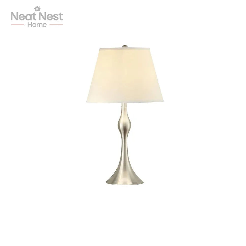 Home decor Beige and Brushed Nickel 3-Piece Lamp Set