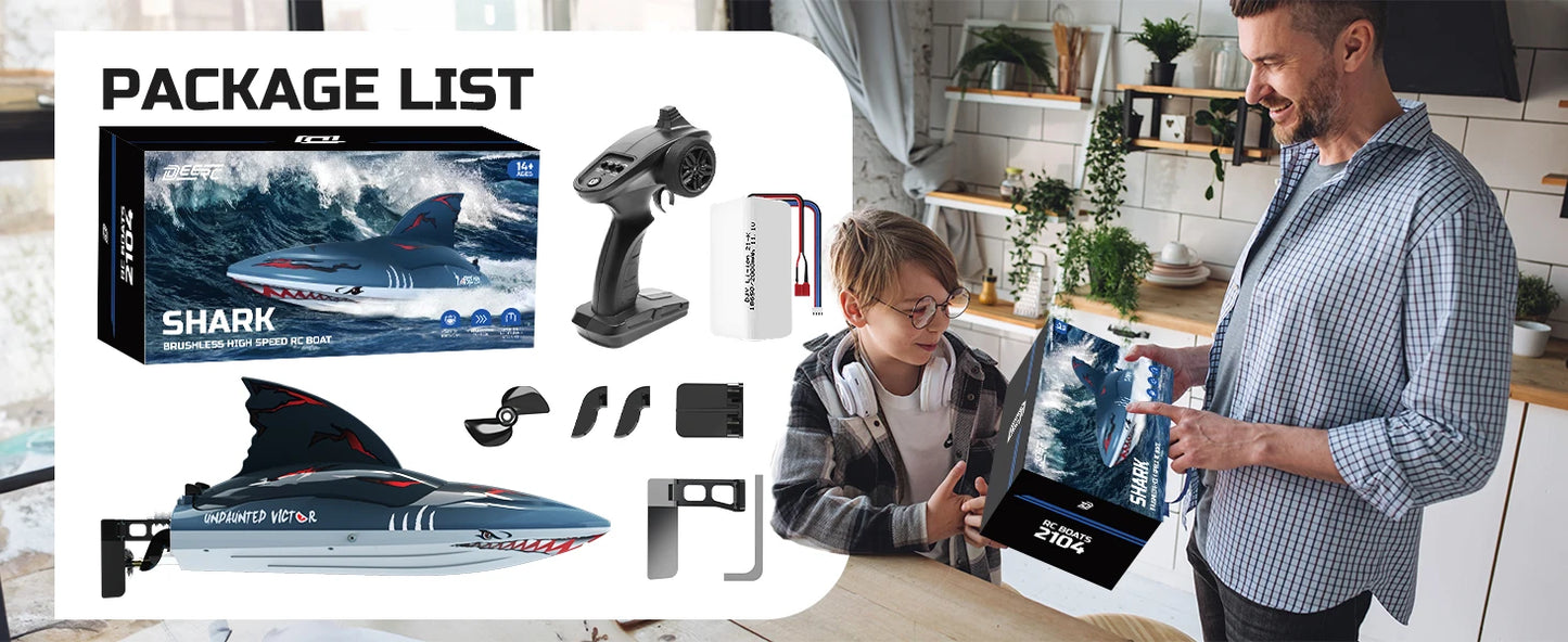 RC Shark Boat DE 2104 SHARK 48+ km/h Self-Rising