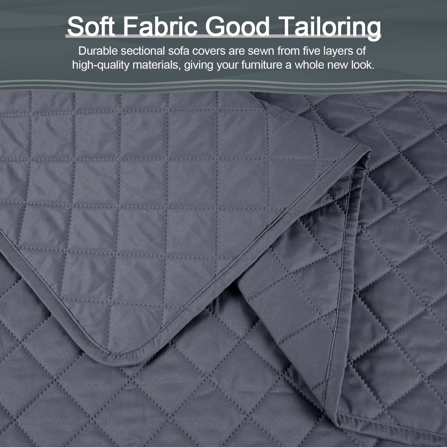 3pcs 100% Waterproof L Shaped Sofa Slipcover Protector