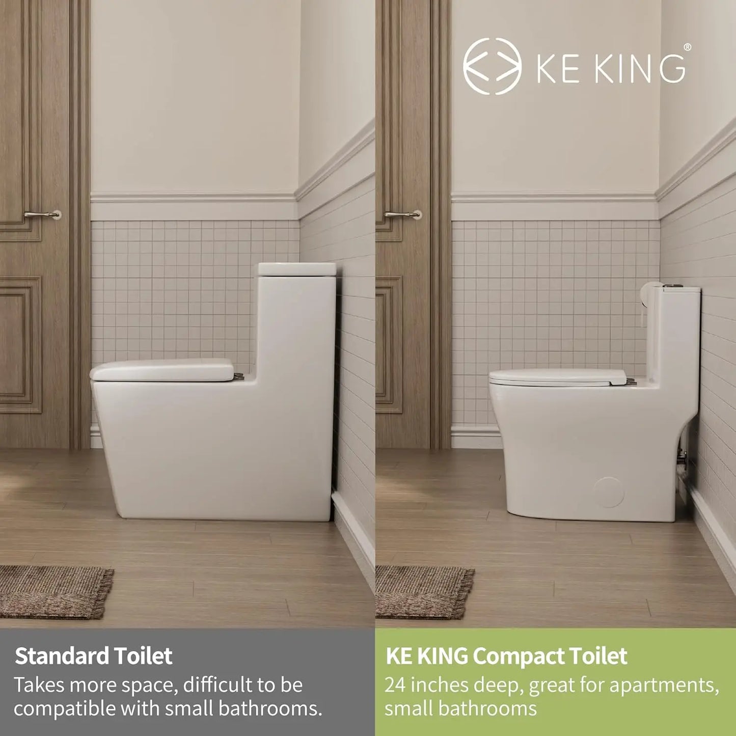 Quiet Dual & Powerful Flush Modern Toilet with Soft Close Seat