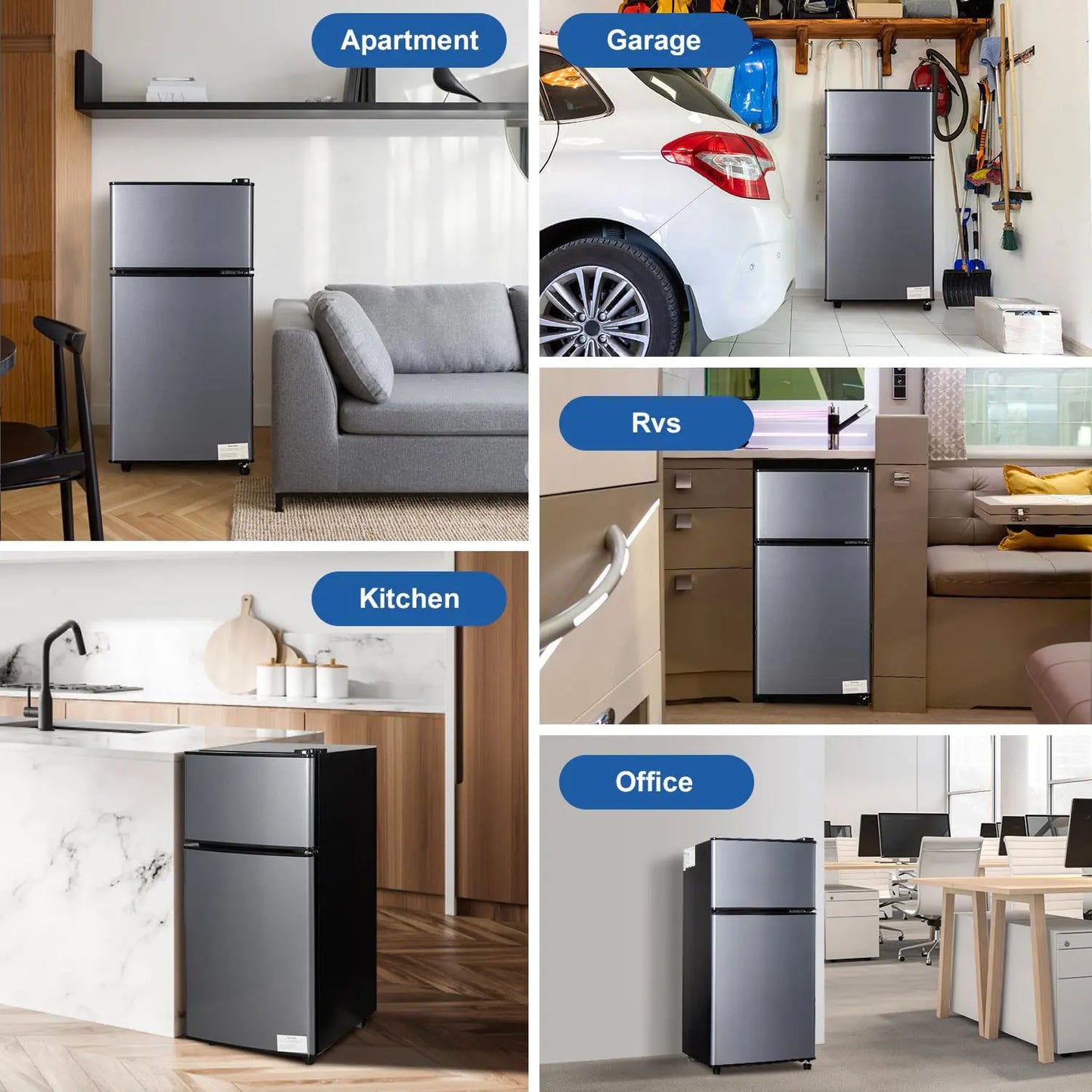2.9 Cu.Ft Mini Fridge with Freezer, Low Noise.