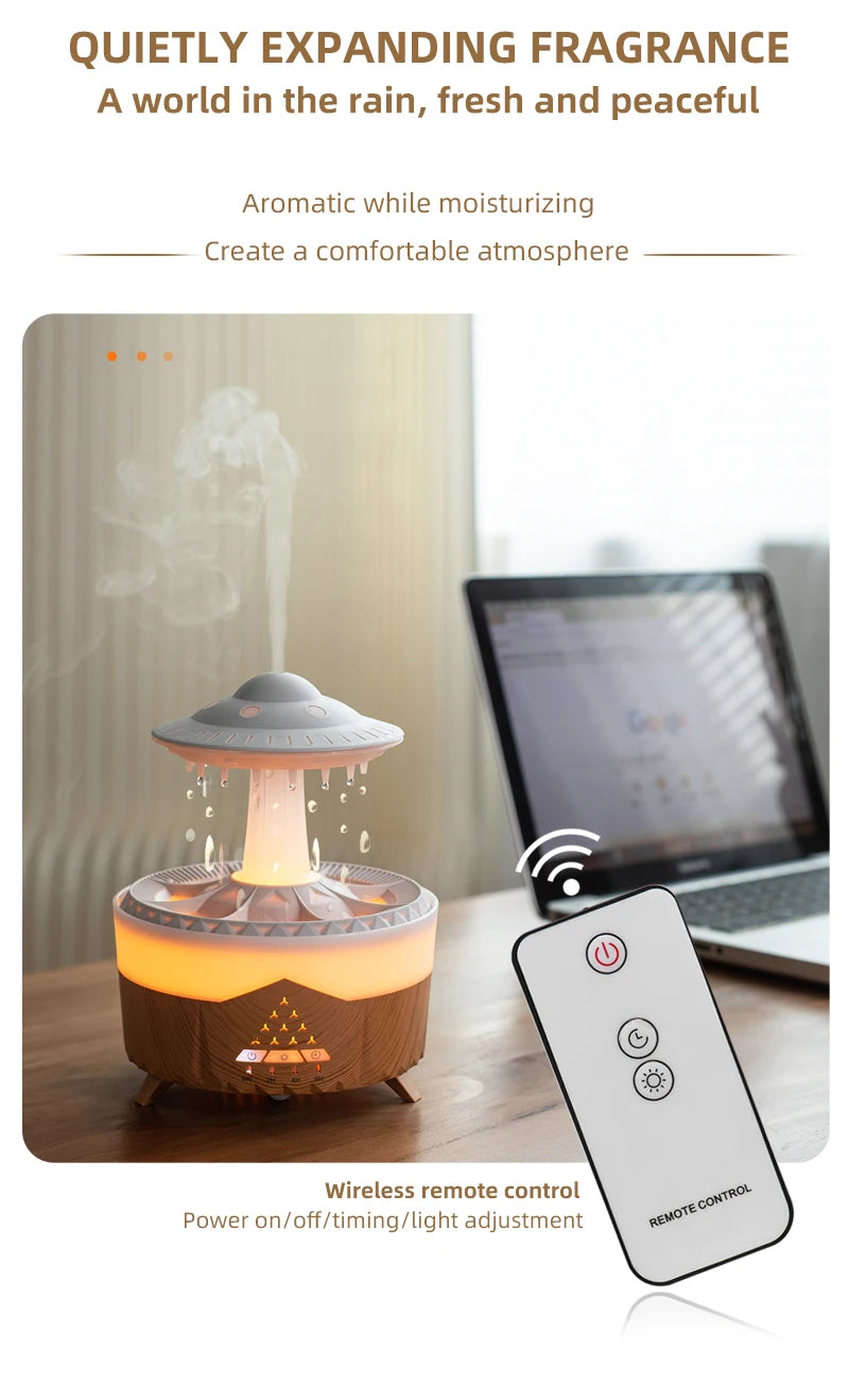 Rain Cloud Diffuser Mushroon Air Humidifier with Lamp