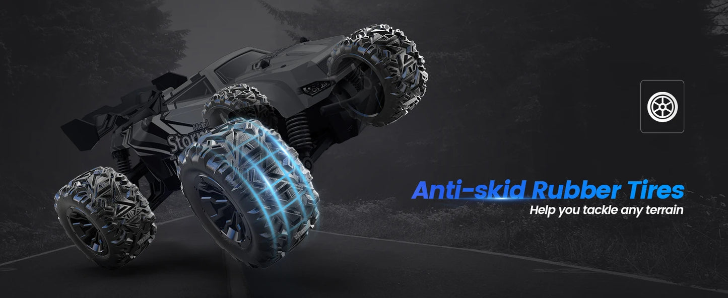 All-Terrain RC Truck: Age 8-12, 2 Batteries, 40 Min Play, Off-Road