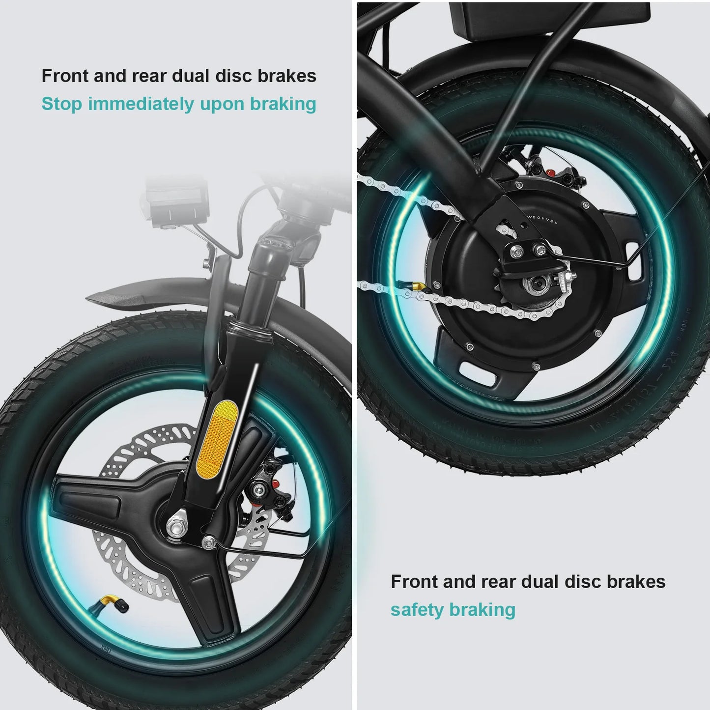 400W dual disc brake adult foldable electric bicycle 22-mile range 20MPH