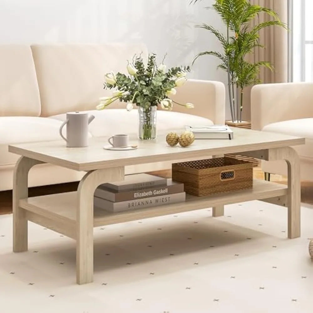 2-Tier Coffee Table with Storage