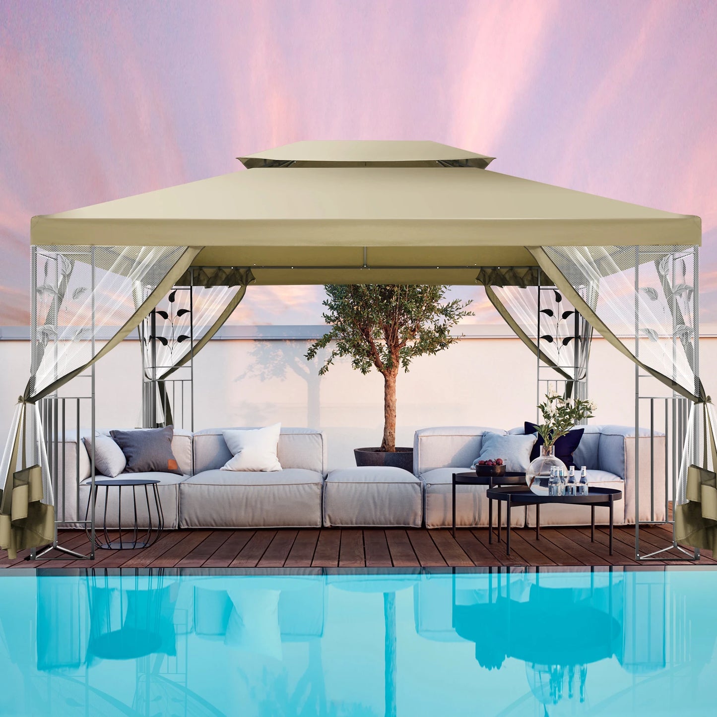 10x13 Outdoor Gazebo with Mosquito Netting