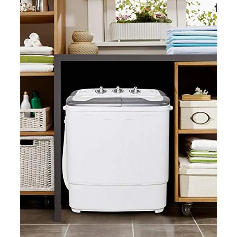 8lbs Washer 5lbs Spin Dryer Compact Mini Twin Tub Washing Machine