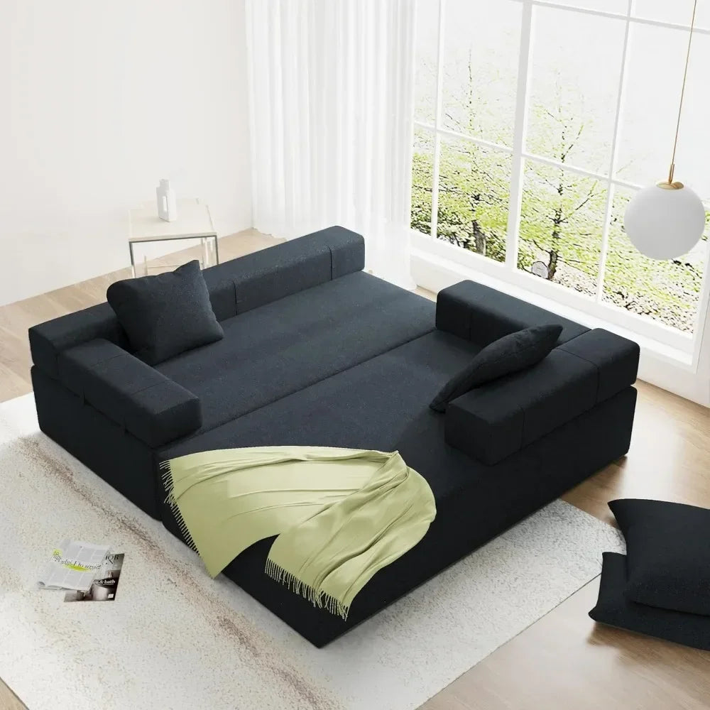 Modern L-Shape Sectional Upholstery Sofa with Comfy Deep Seating
