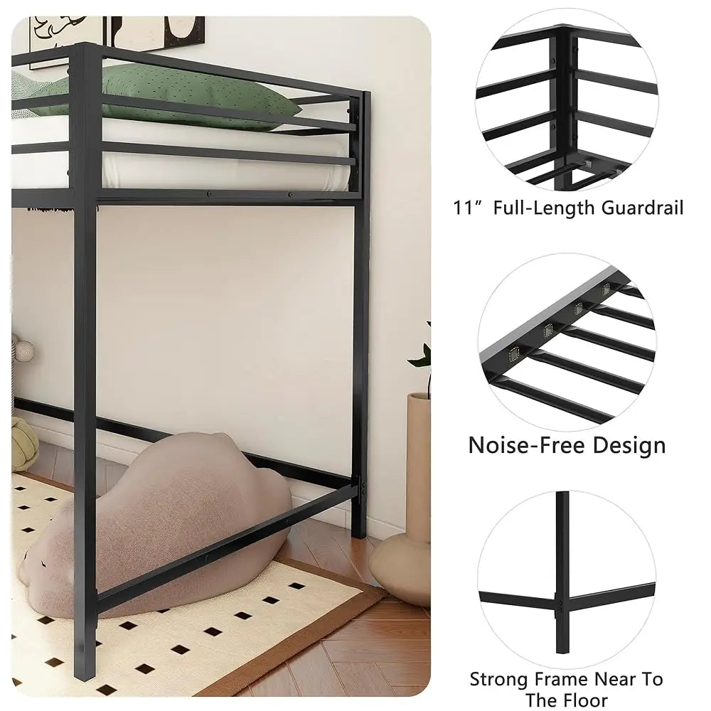 Twin Size, Metal Loft Bed Frame for Boys Girls