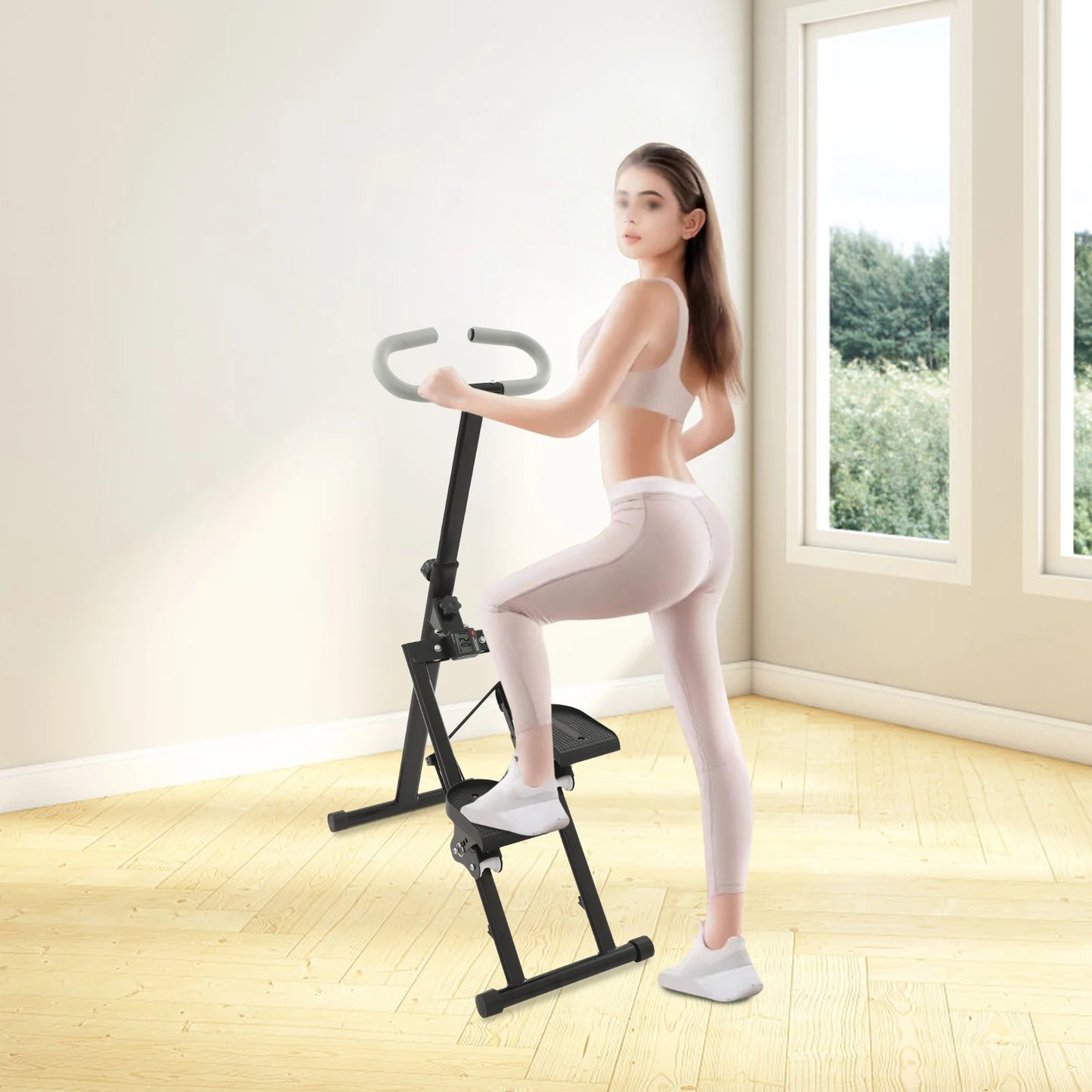 Foldable Indoor Vertical Stair Climbing Machine for Full-Body Workout