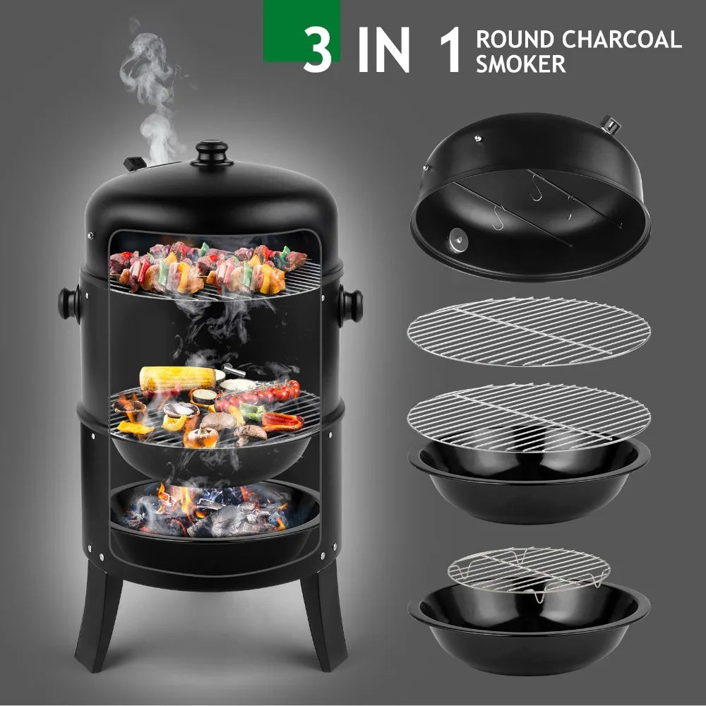 80*41*48cm Iron Adjustable Barrel Grill, with Built-in Thermometer