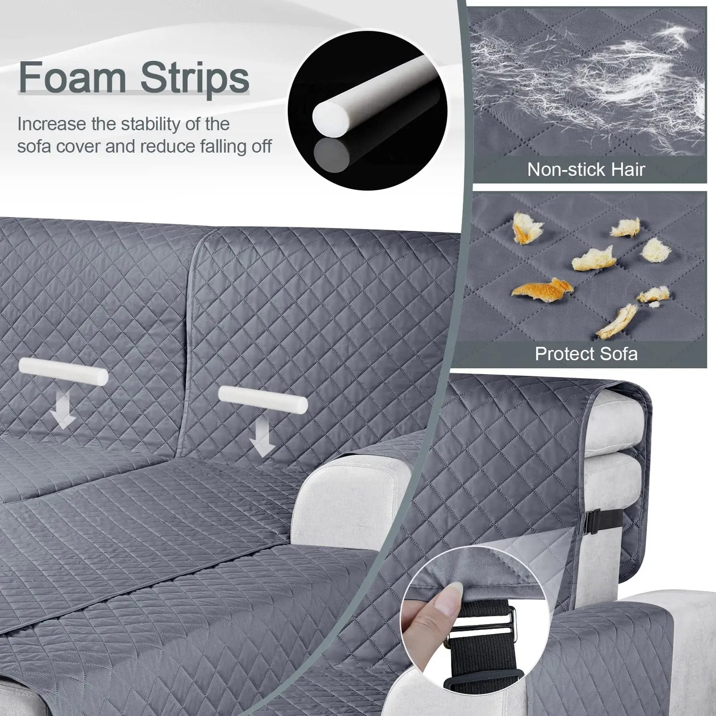3pcs 100% Waterproof L Shaped Sofa Slipcover Protector