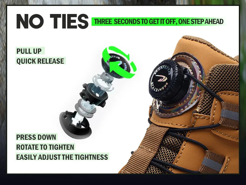 High Top Steel Toe Boots Slip Resistant Anti-Puncture