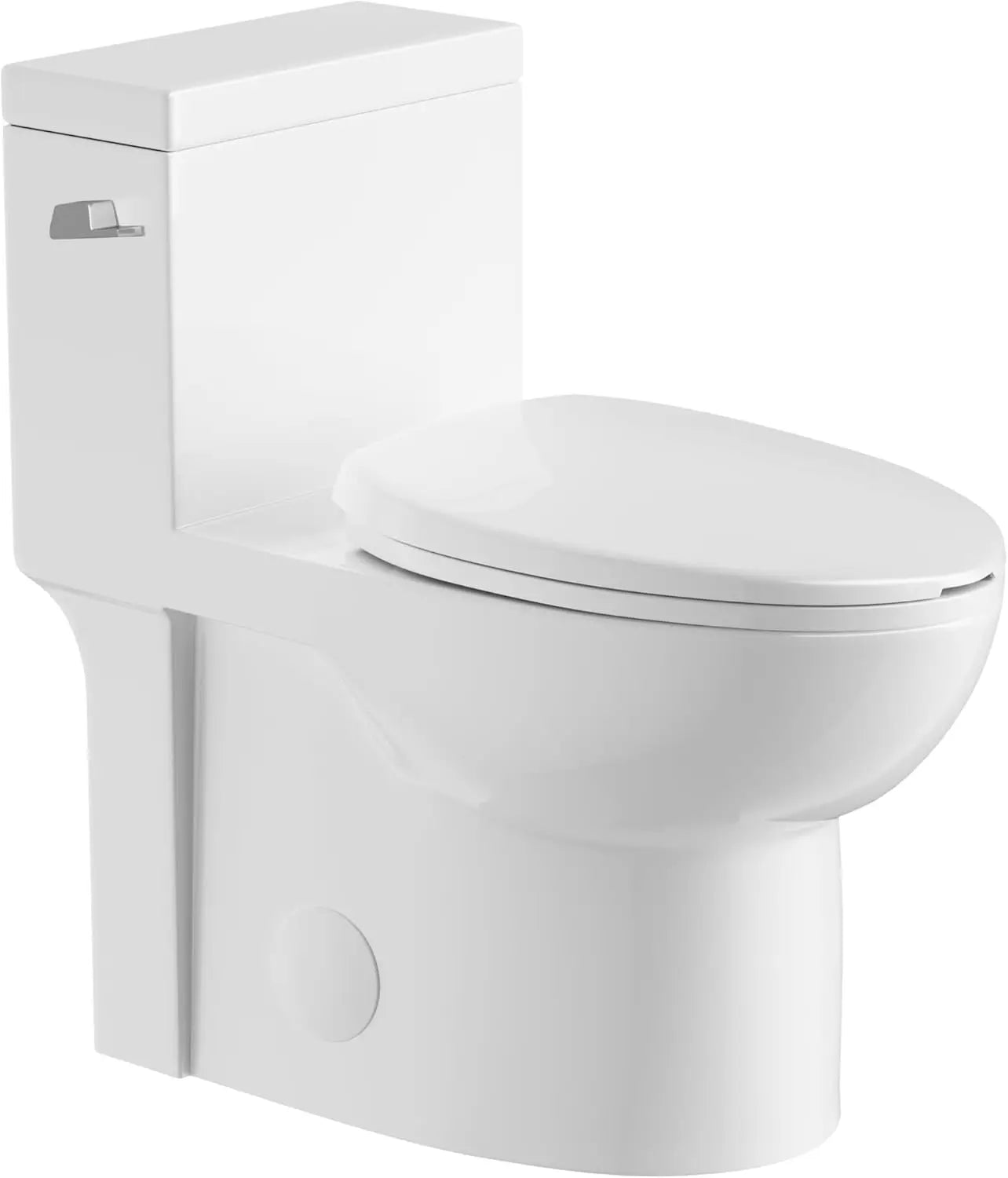 Elongated Toilet with Compact Soft Closing Seat