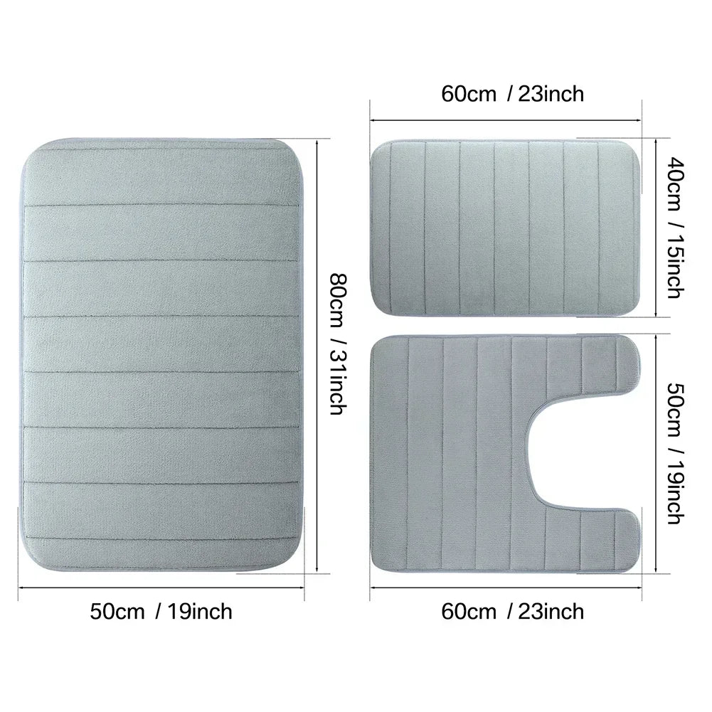 3-pc- Super Water Absorption Non-Slip Floor Rug