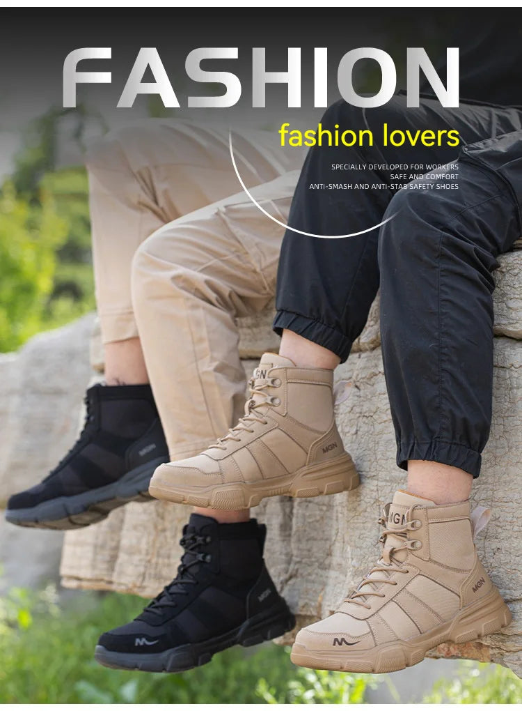 Men Steel Toe Shoes Puncture-Proof Sneakers