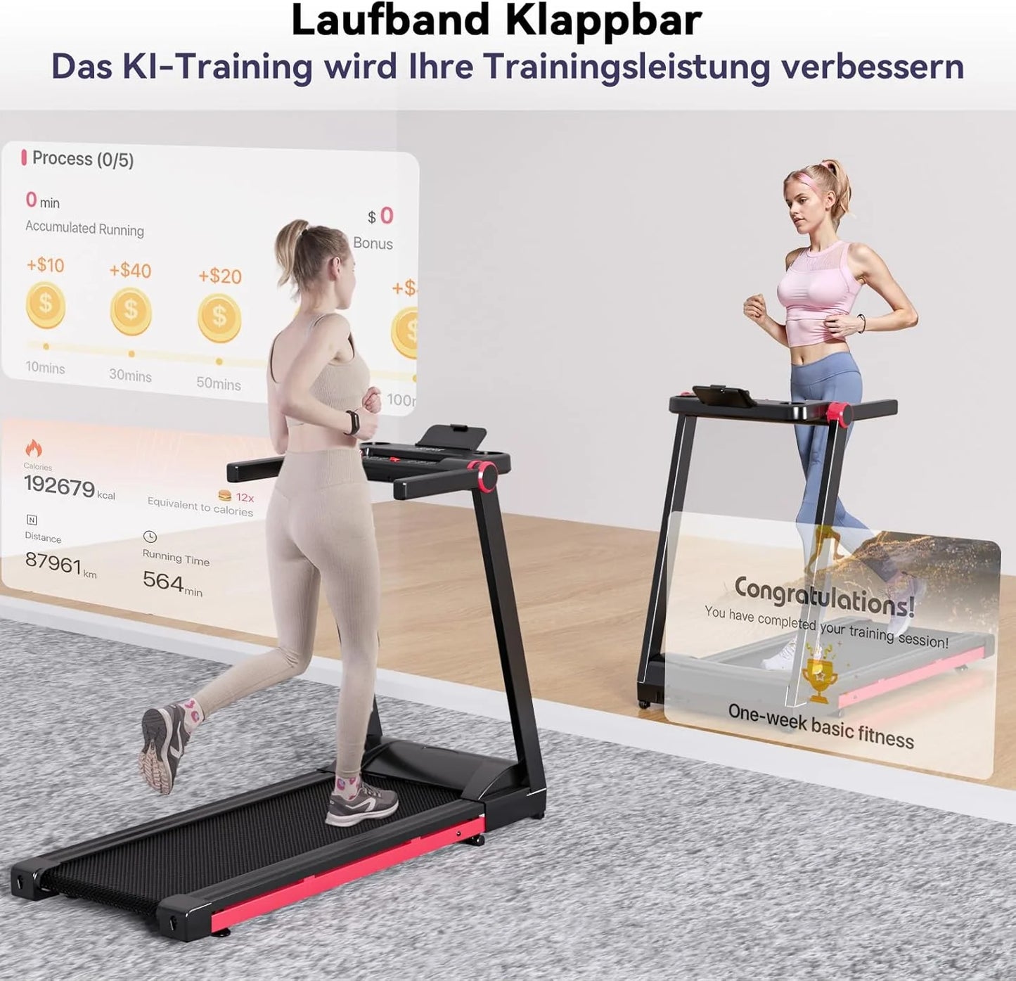 350lbs Adjustable Foldable Treadmill,10MPH Exercise Machine