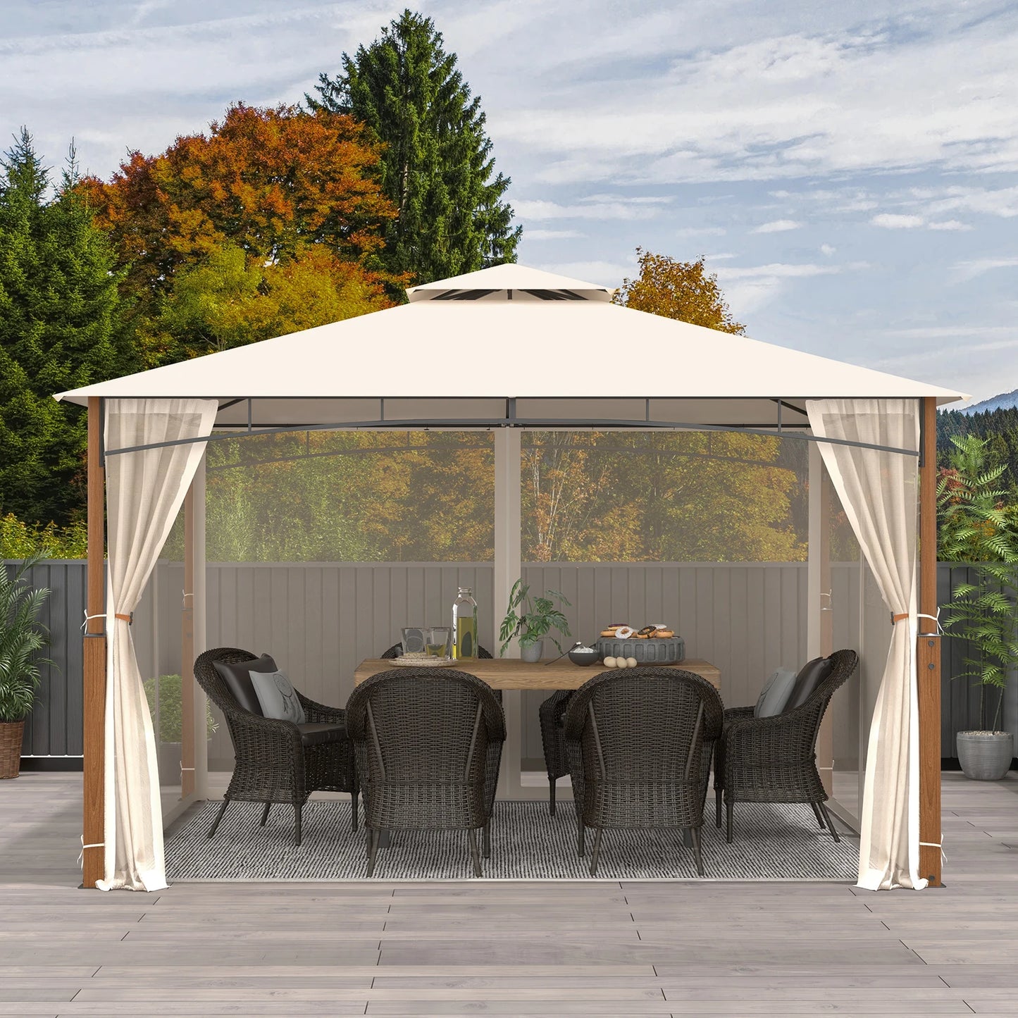 12' x 10' Outdoor Patio Gazebo w/ Netting