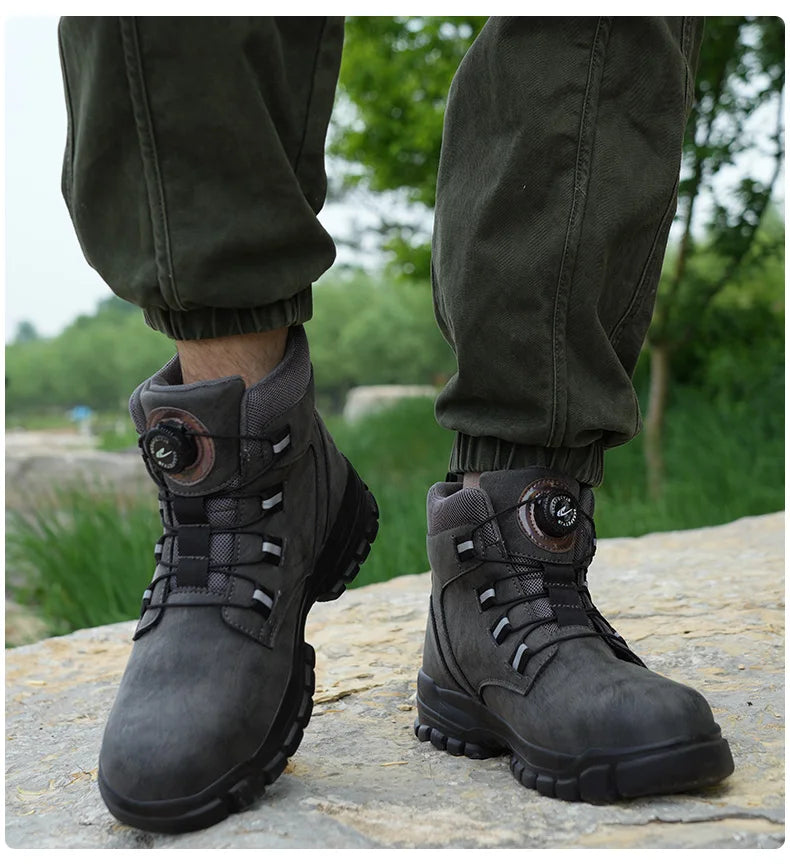 High Top Steel Toe Boots Slip Resistant Anti-Puncture