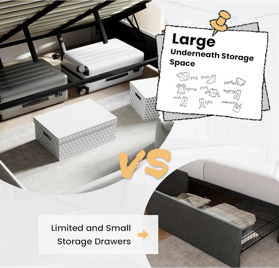King Size Lift Up Storage Bed Frame/Hydraulic Storage