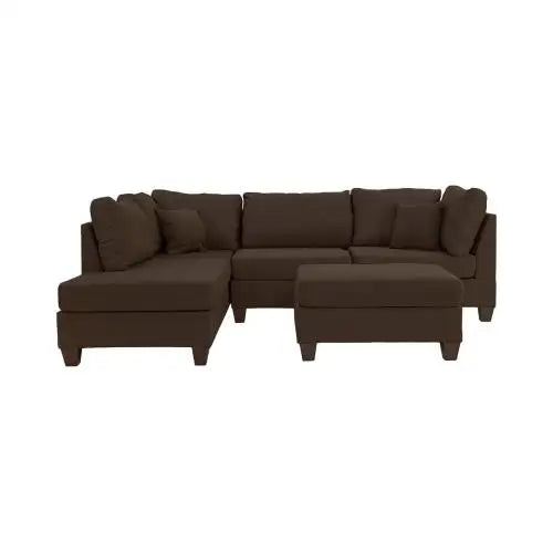 Reversible chocolate colored living room furniture