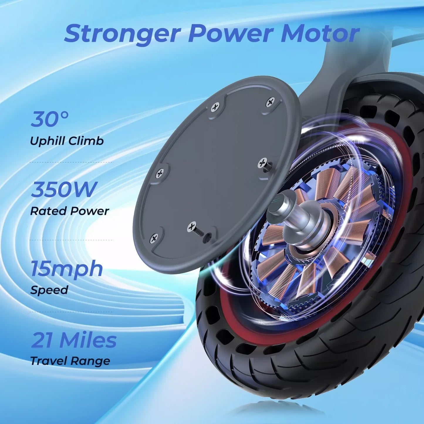 350W 19mph waterproof Electric Scooter with Shock-absorbing