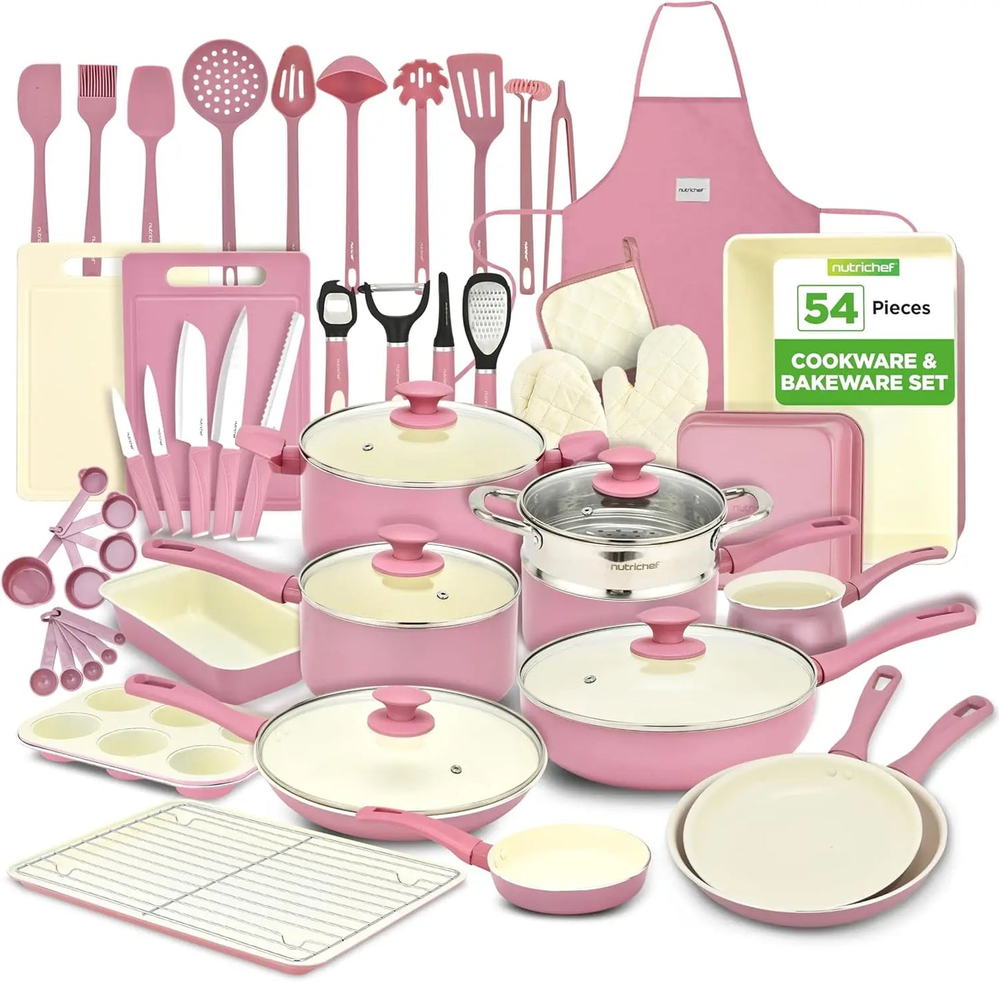 54 Piece Professional Grade Complete Home Kitchen Cookware Set